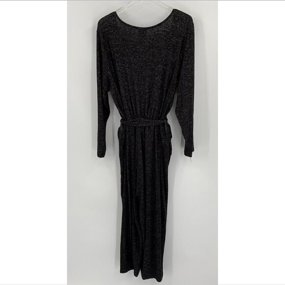 Bobeau knit sweater jumpsuit cropped wide leg heathered black Women Plus new 1X - Picture 4 of 5